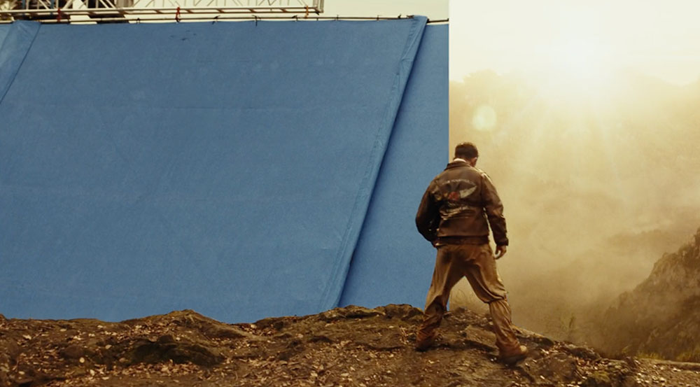 pantalla de croma aplicada para adición de efectos visuales (vfx) en postproducción